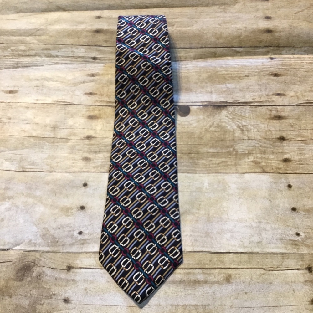 Brooks Brothers silk tie Buckle Equestrian pattern